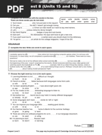 Prepare Level 3 Progress Test 8 u15-16