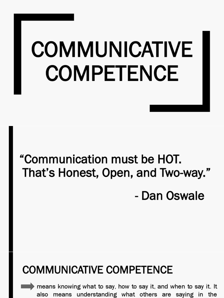 Understanding Communicative Competence | PDF | Nonverbal Communication ...