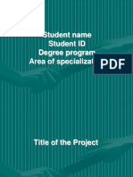 Student Name Student ID Degree Program Area of Specialization