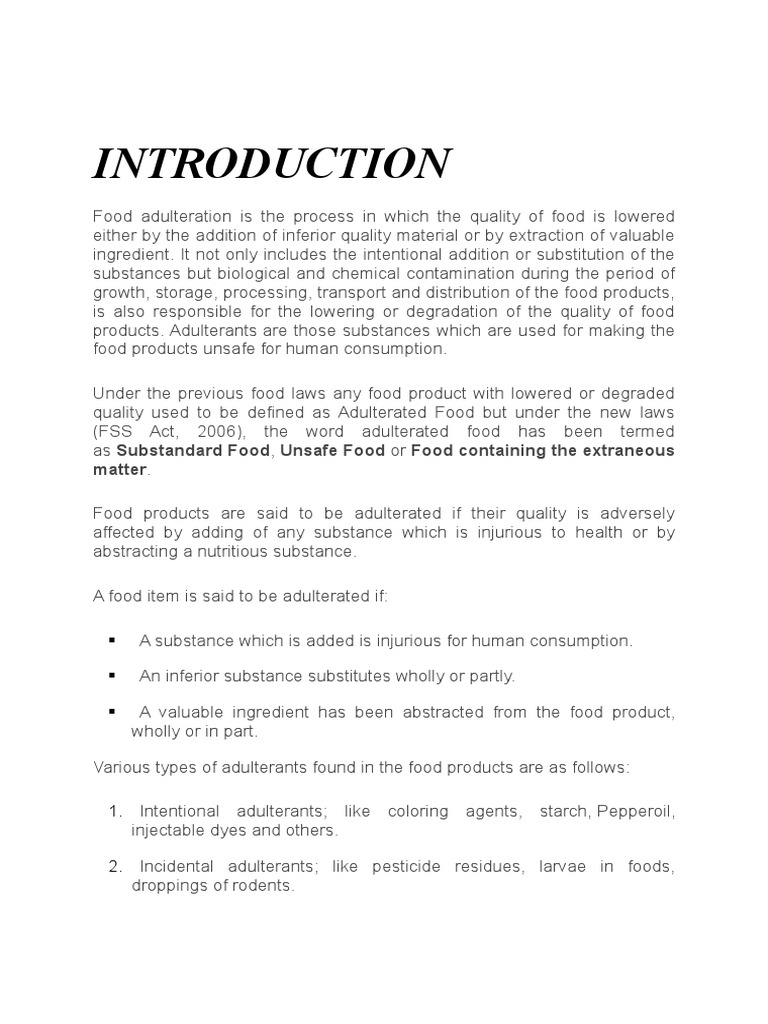 Detection of Common Food Adulterants | PDF | Turmeric | Foods