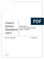 Control System Simulation Lab 6: Completed By: Name: Rohan Ramesh Rangate MIS No: 121936012