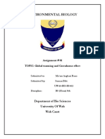 Environmental Biology: Department of Bio Sciences University of Wah Wah Cantt