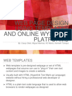Web Page Design Using Templates and Online Wysiwyg Platforms