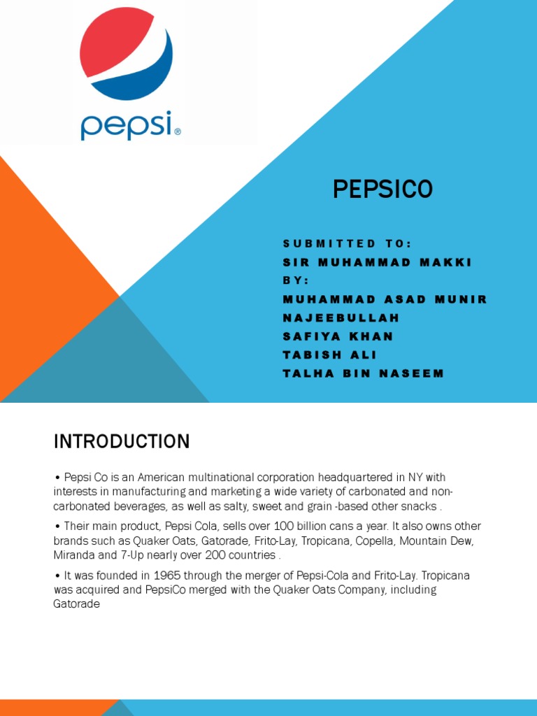 PepsiCo Overview: Mission, Strategies, and Challenges | PDF | Pepsi Co ...