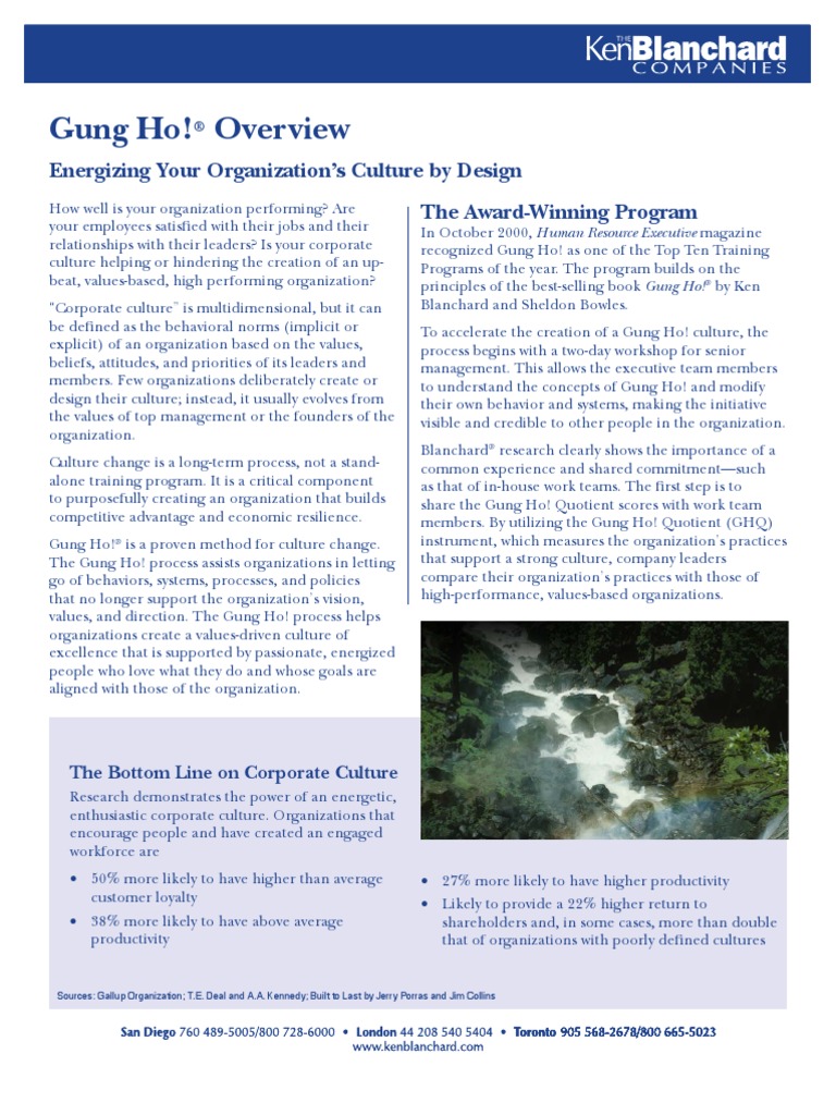 Gung Ho Blanchard Co PDF Goal Motivation