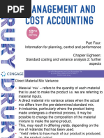 Part Four: Information For Planning, Control and Performance Chapter Eighteen: Standard Costing and Variance Analysis 2: Further Aspects