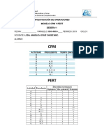 Investigación de Operaciones Modelo CPM Y Pert Deber # 1