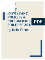 Most Important Policies & Schemes for UPSC 2018