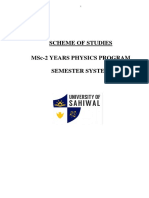 Courses MSC Physics (2 Years) UOS Final