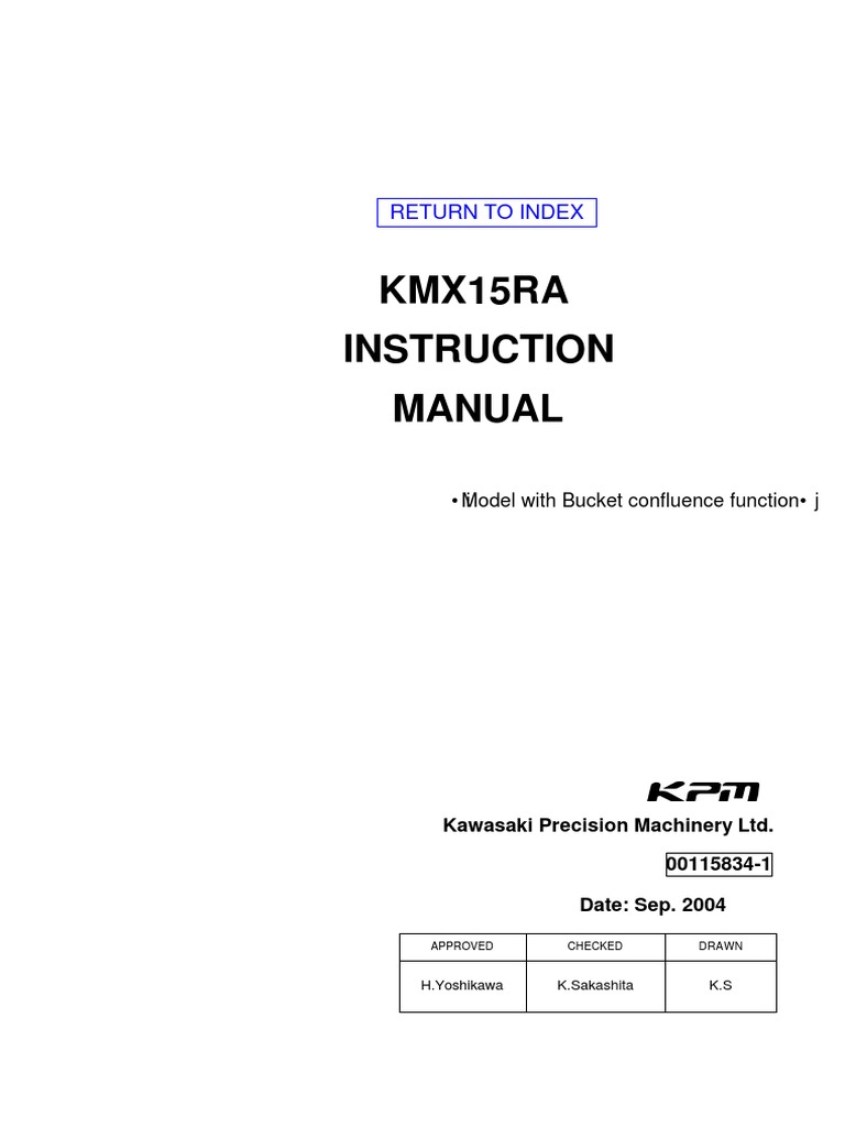 Kawasaki Main Valve KMX15RA | PDF | Valve | Pump