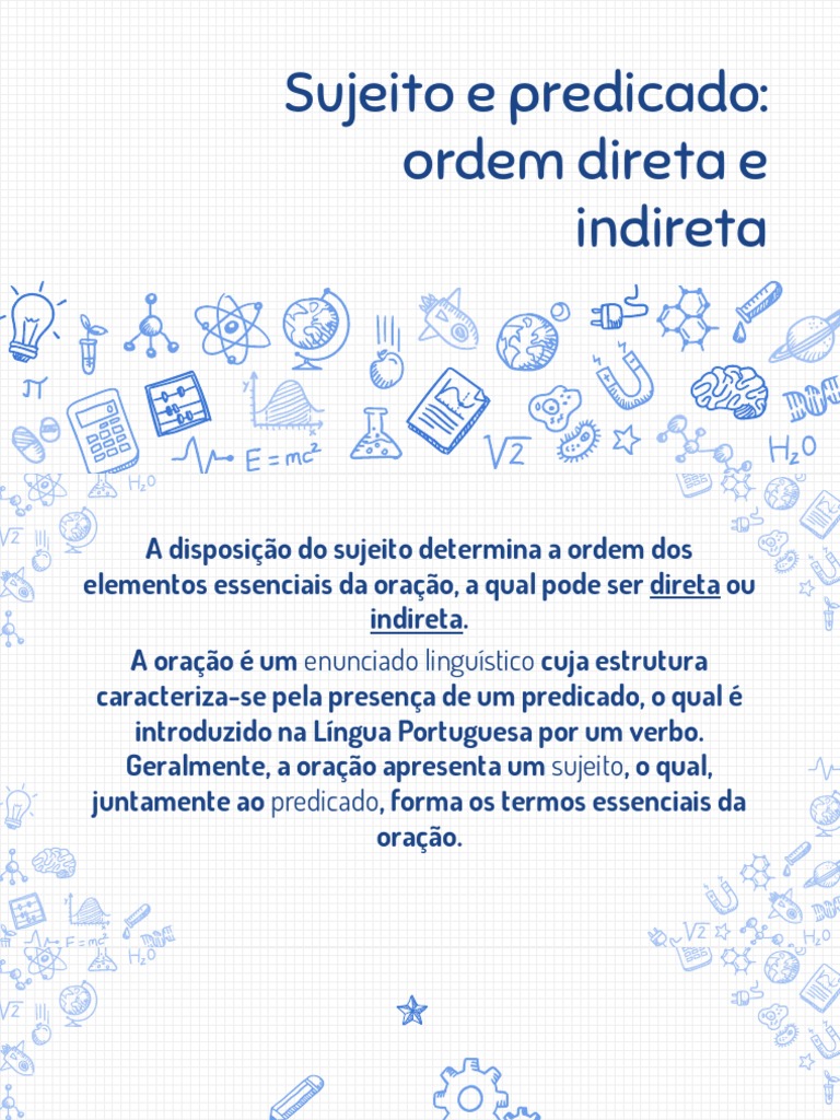 Ordem Direta e Indireta na Oração | PDF | Predicado (gramática ...