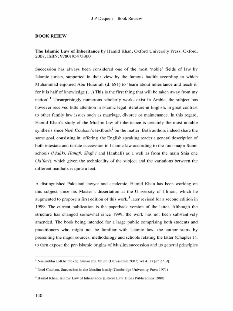 Islamic Inheritance Law Review | PDF | Sharia | Islamic Branches