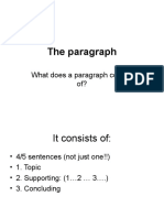 The Paragraph: What Does A Paragraph Consist Of?