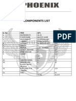 Components List: Sr. No Item Qty. PRICE (In Rupee)