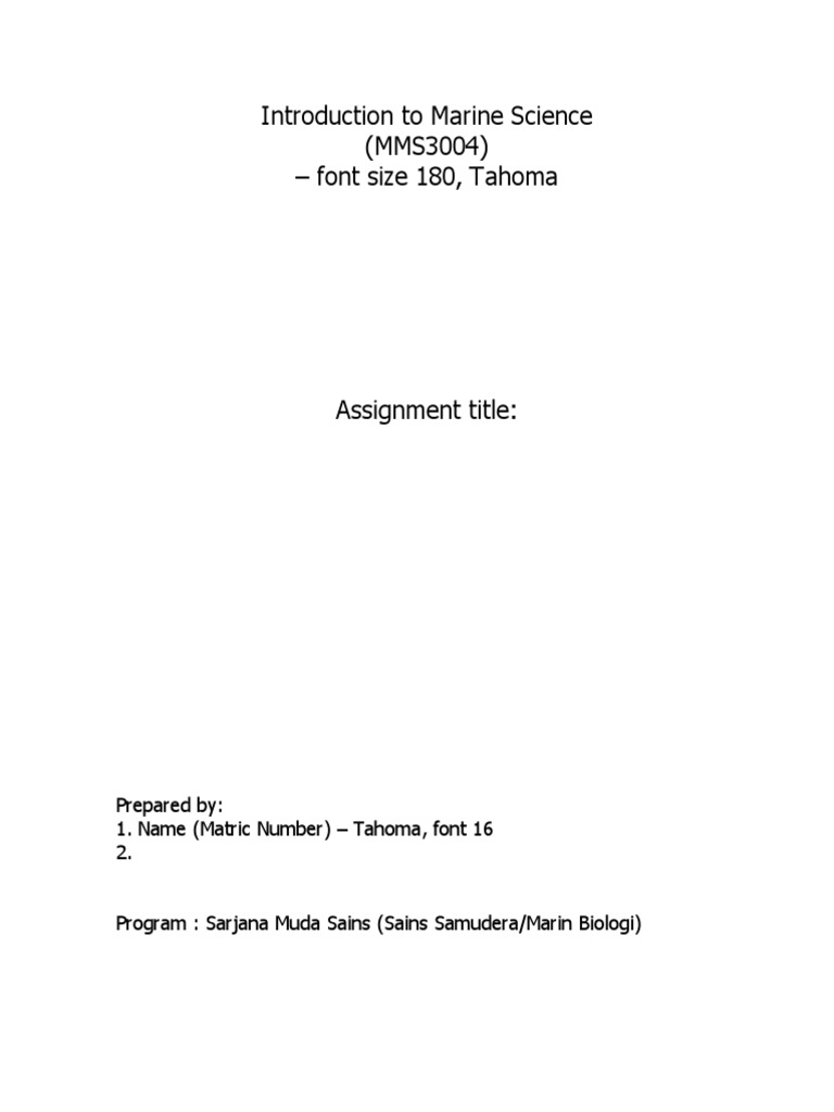 Marine Science Assignment Guidelines | PDF | Science & Mathematics