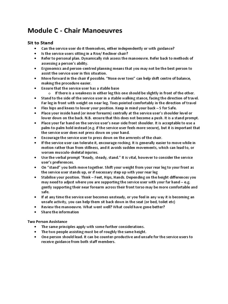 Sit To Stand | PDF | Chair
