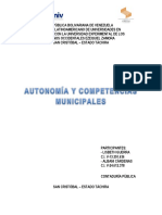 Autonomia y Competencias Municipales