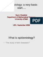 Epidemiology: A Very Basic Start .: Gavin Shaddick Department of Mathematical Sciences University of Bath