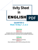 Activity Sheet in English 6: Week 10-Day 1, 2, & 3