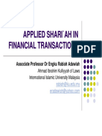 Applied Shariah in Financial Transactions