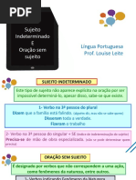 4. Sujeito Indeterminado e Oração Sem Sujeito