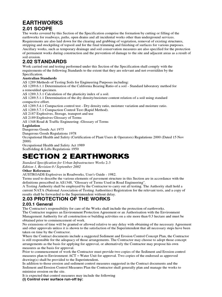 Section 2 Earthworks | PDF | Surface Runoff | Road
