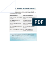 Present Simple Vs Continuous Grammmar