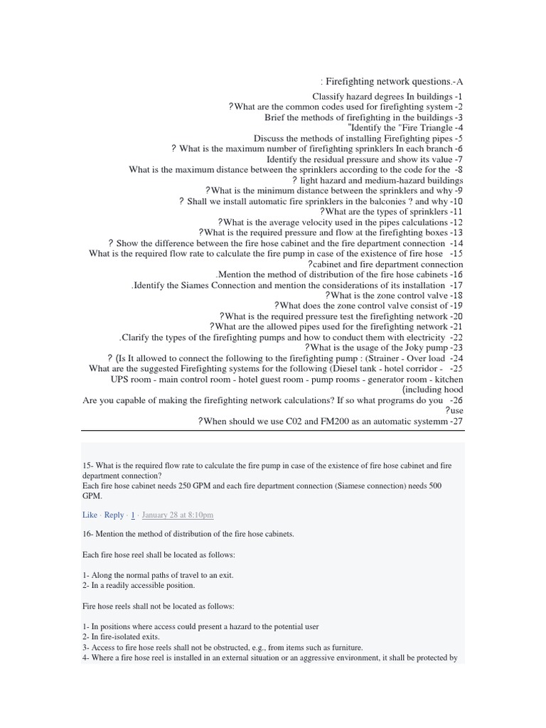 Firefighting Network Guidelines and FAQs | PDF | Fire Sprinkler System ...