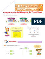 Comparación de Números de Tres Cifras para Segundo de Primaria PDF