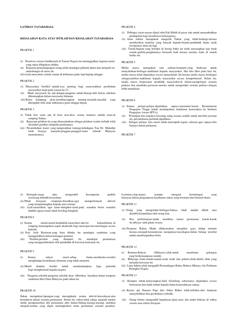 Latihan Tatabahasa 3 D 4 Sept 2019 Pdf