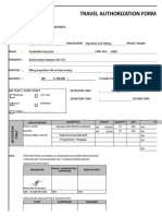 Travel Authorization Form: To: Accounting & Finance Dept