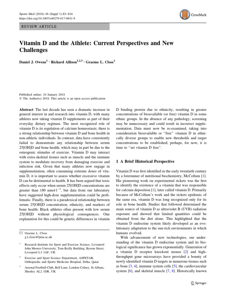 Vitamin D's Role in Athletic Performance | PDF | Vitamin D | Osteoblast