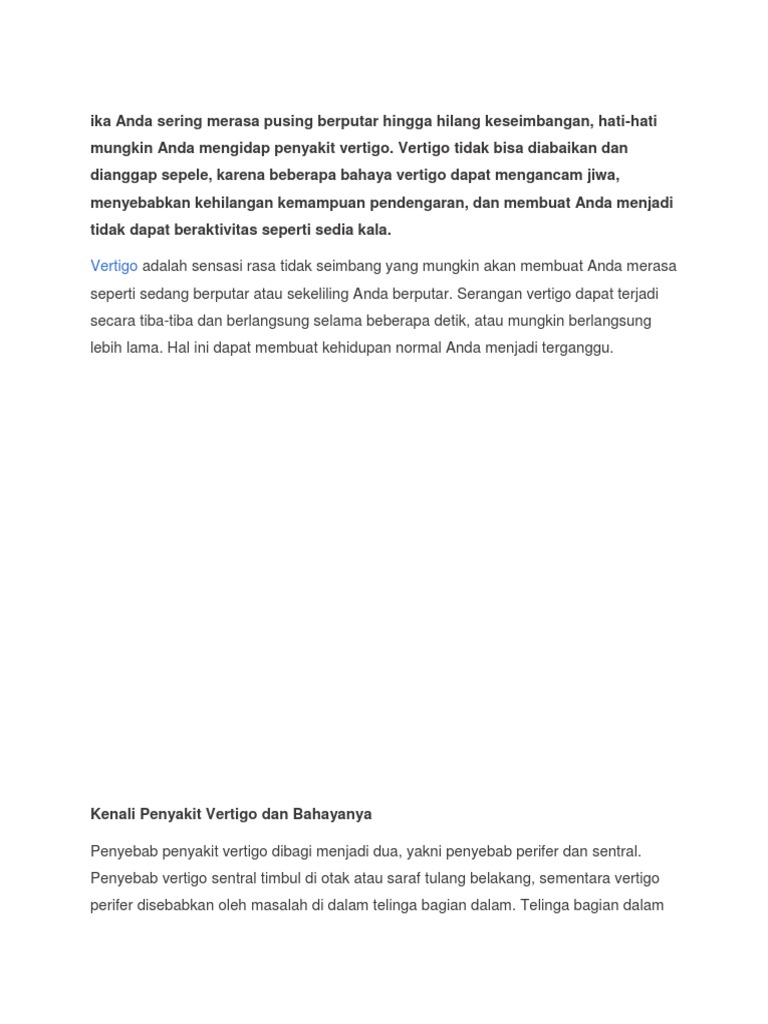 Ika Anda Sering Merasa Pusing Berputar Hingga Hilang Keseimbangan Pdf