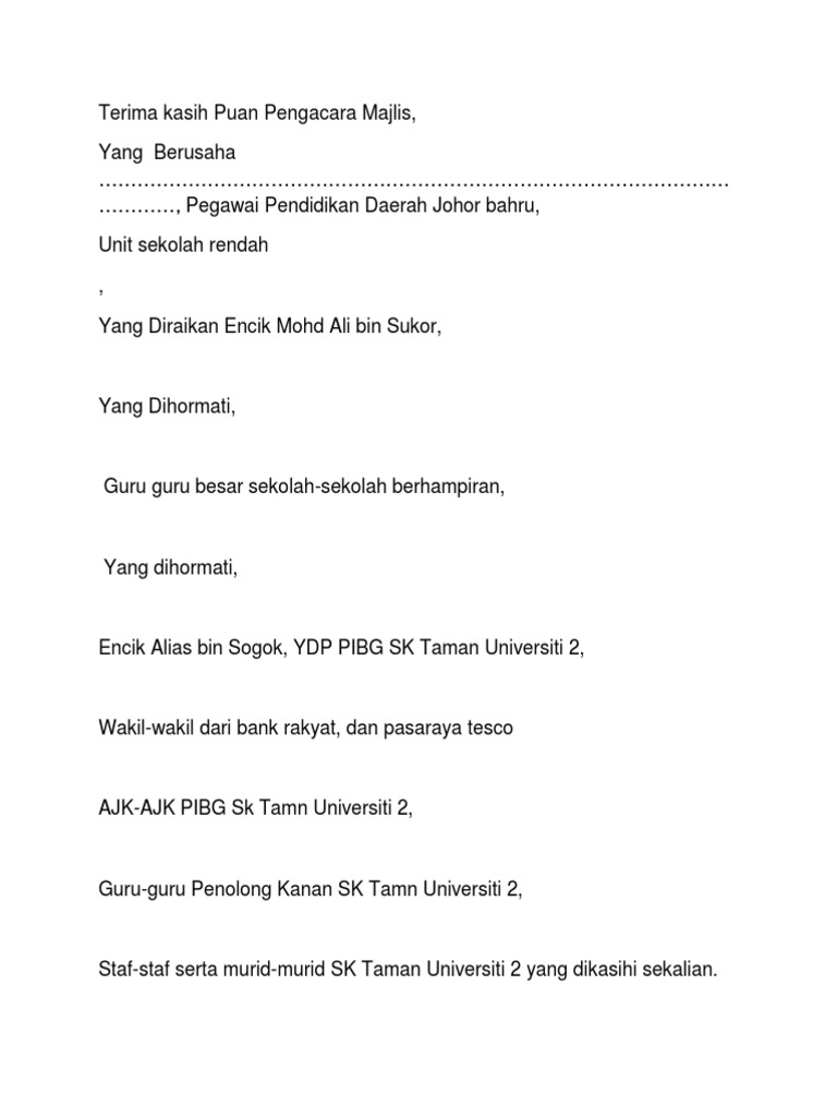 Ucapan Sempena Persaraan Bos Pdf