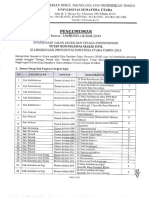 Penerimaan Dosen Dan Tendik Tetap Non PNS USU Tahun 2019