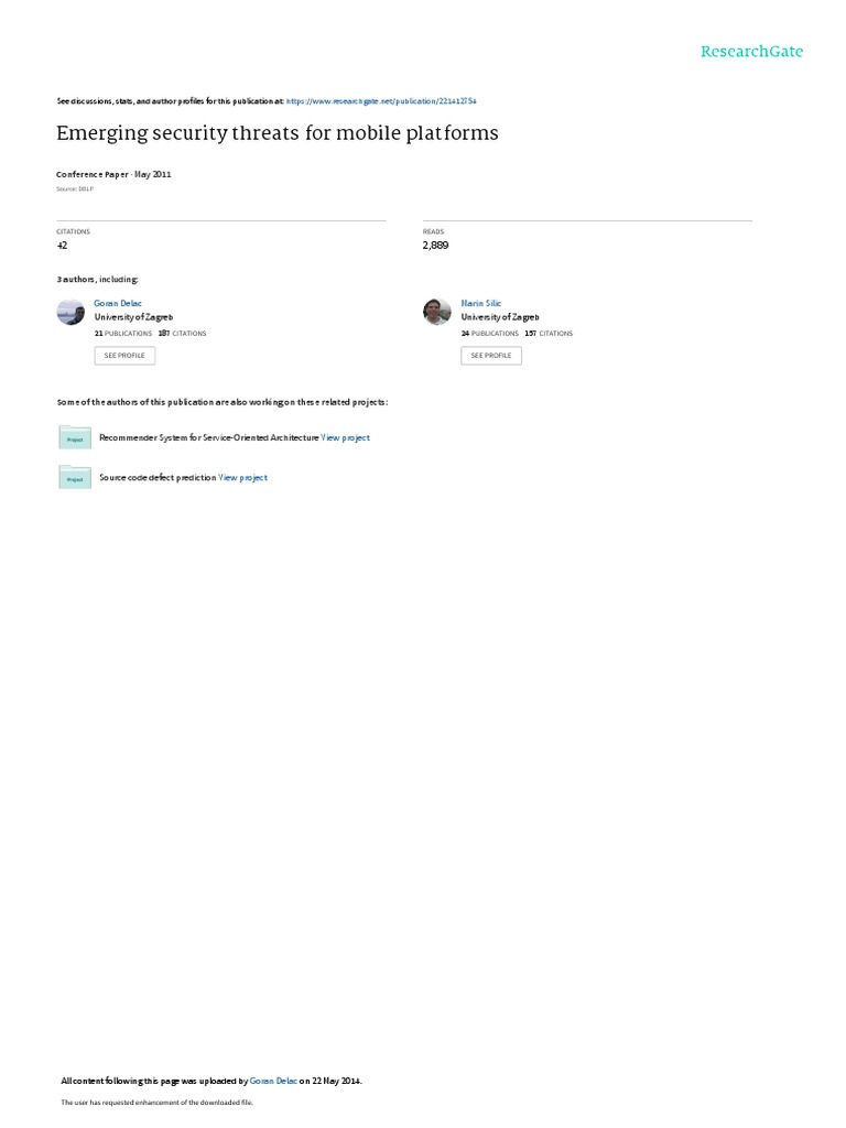 Mobile Platform Security Threats Analysis | PDF | Malware | Phishing