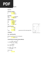 Input Data Operating Condition: MP Production Separator Horizontal Type