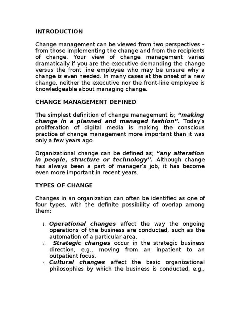 Management of Change | PDF