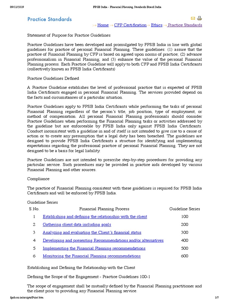 FPSB India Financial Planning Standards Board India PDF Financial