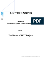 Lecture Notes: The Nature of IS/IT Projects