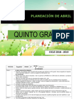 Planificación de actividades de Español y Matemáticas para quinto grado