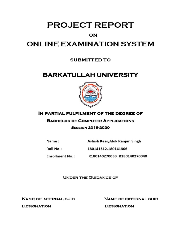 Online Examination System Project Report | PDF | Software Testing ...