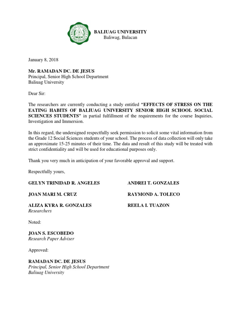 Communication Letter for Research Approval | PDF | Science