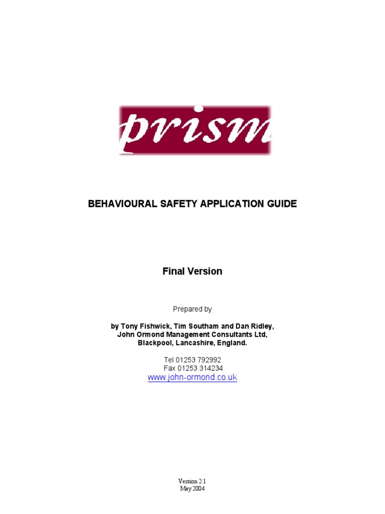 Behavioural Safety Application Guide | PDF | Safety | Risk