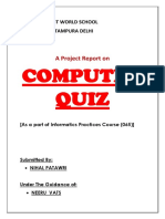 367085260 Informatics Practices Project Computer Quiz Class XII