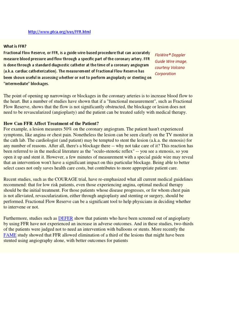What Is FFR? How Can FFR Affect Treatment of The Patient? Download