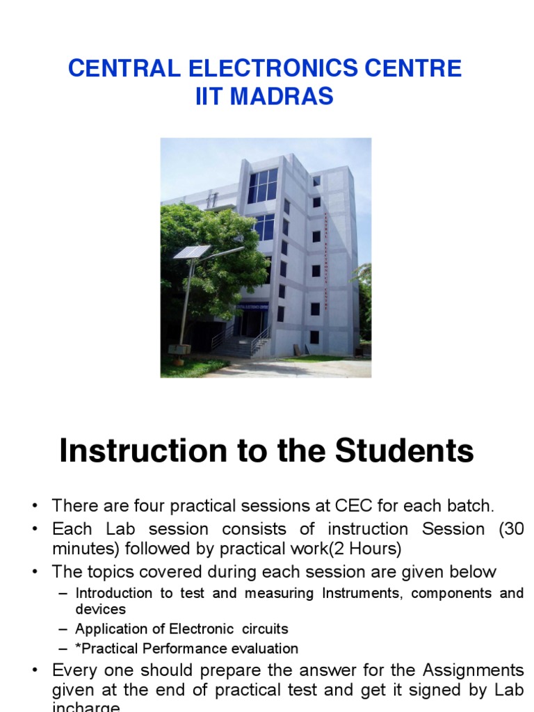 Central Electronics Centre Iit Madras PDF Soldering Operational