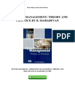 Operation Management: Theory and Practice by B. Mahadevan: Read Online and Download Ebook