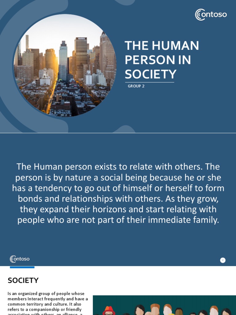The Human Person in Society PDF Social Group Society