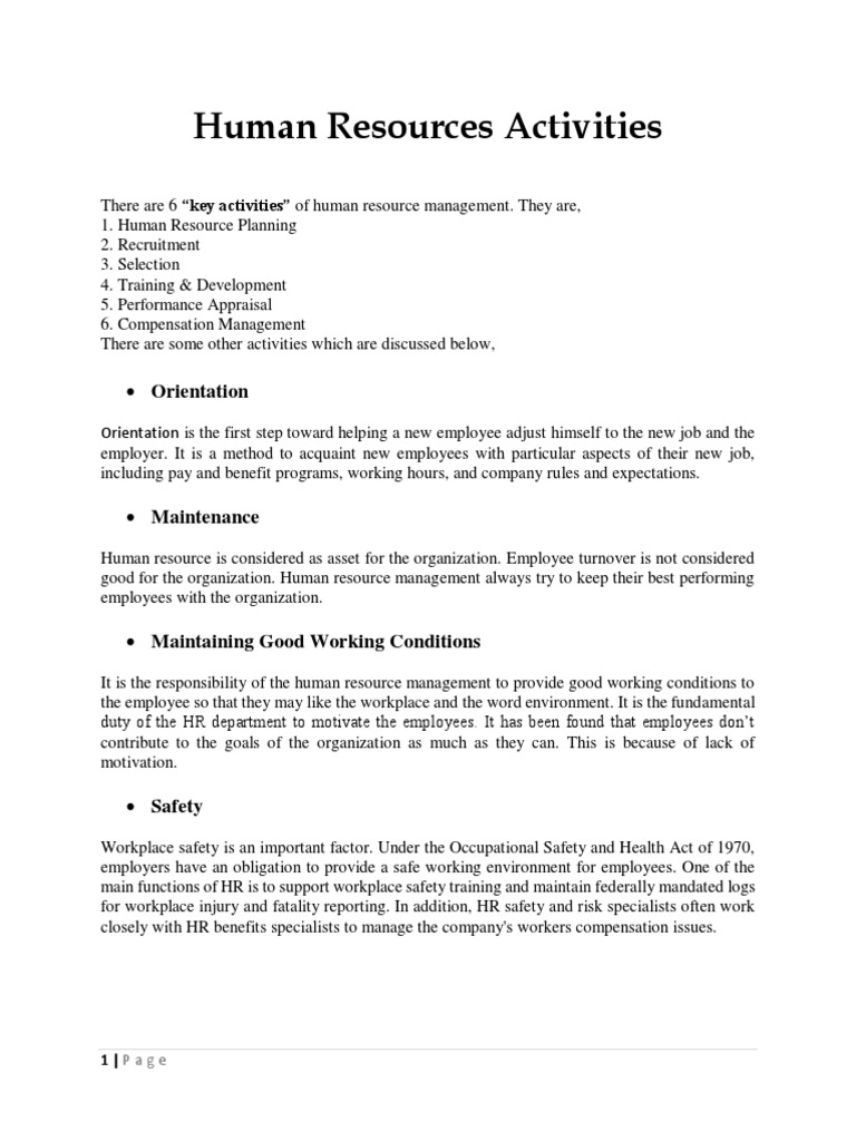Human Resources Activities: Orientation | Download Free PDF | Human ...